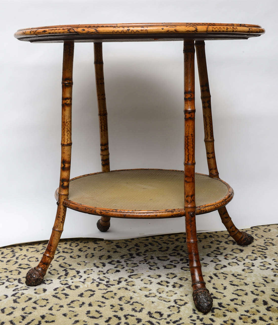 19th Century English Round Bamboo Table In Good Condition In West Palm Beach, FL