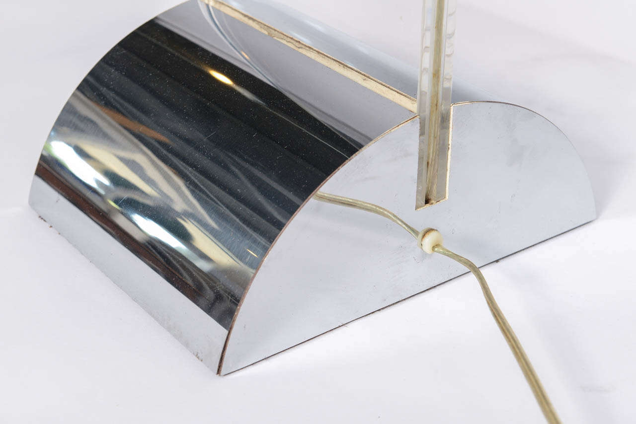 Chrome & Lucite Desk Lamp attributed to Pierre Cardin 2