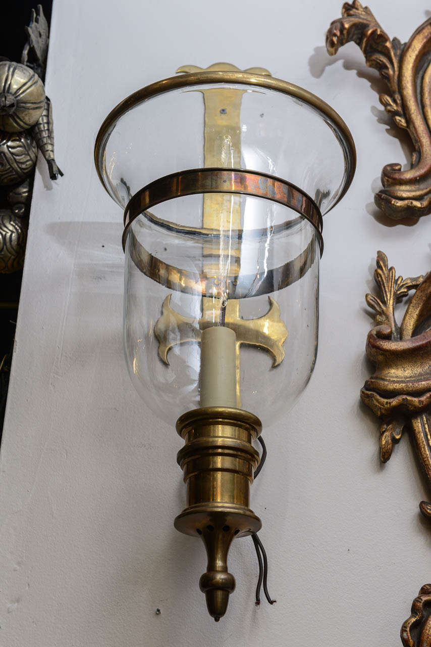 Pair of Vintage Chapman Brass Hurricane Lanterns 2