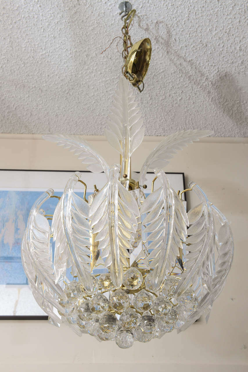 6 Lights Lucite Palm Front Chandelier.
All the Lucite part are removable.
