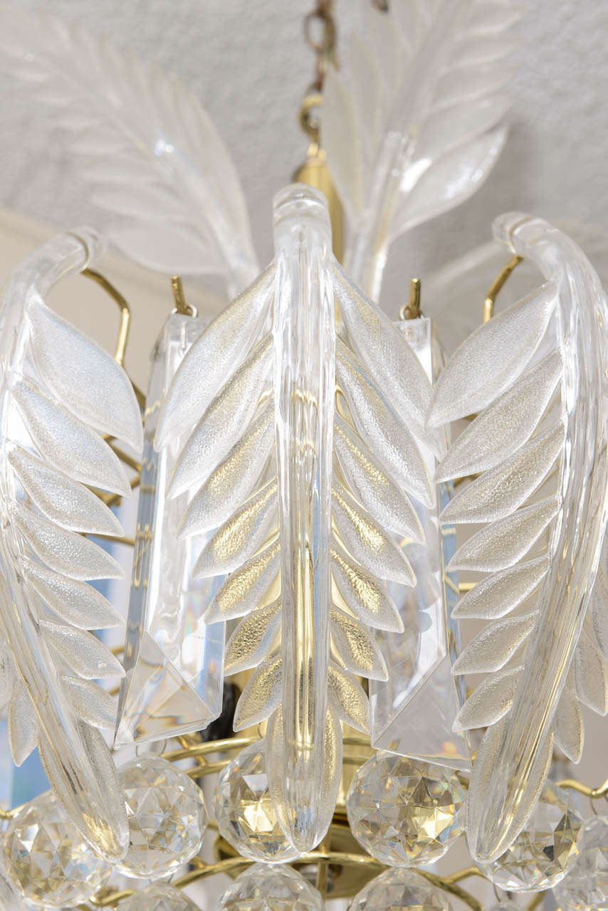 Late 20th Century Lucite Palm Frond Chandelier