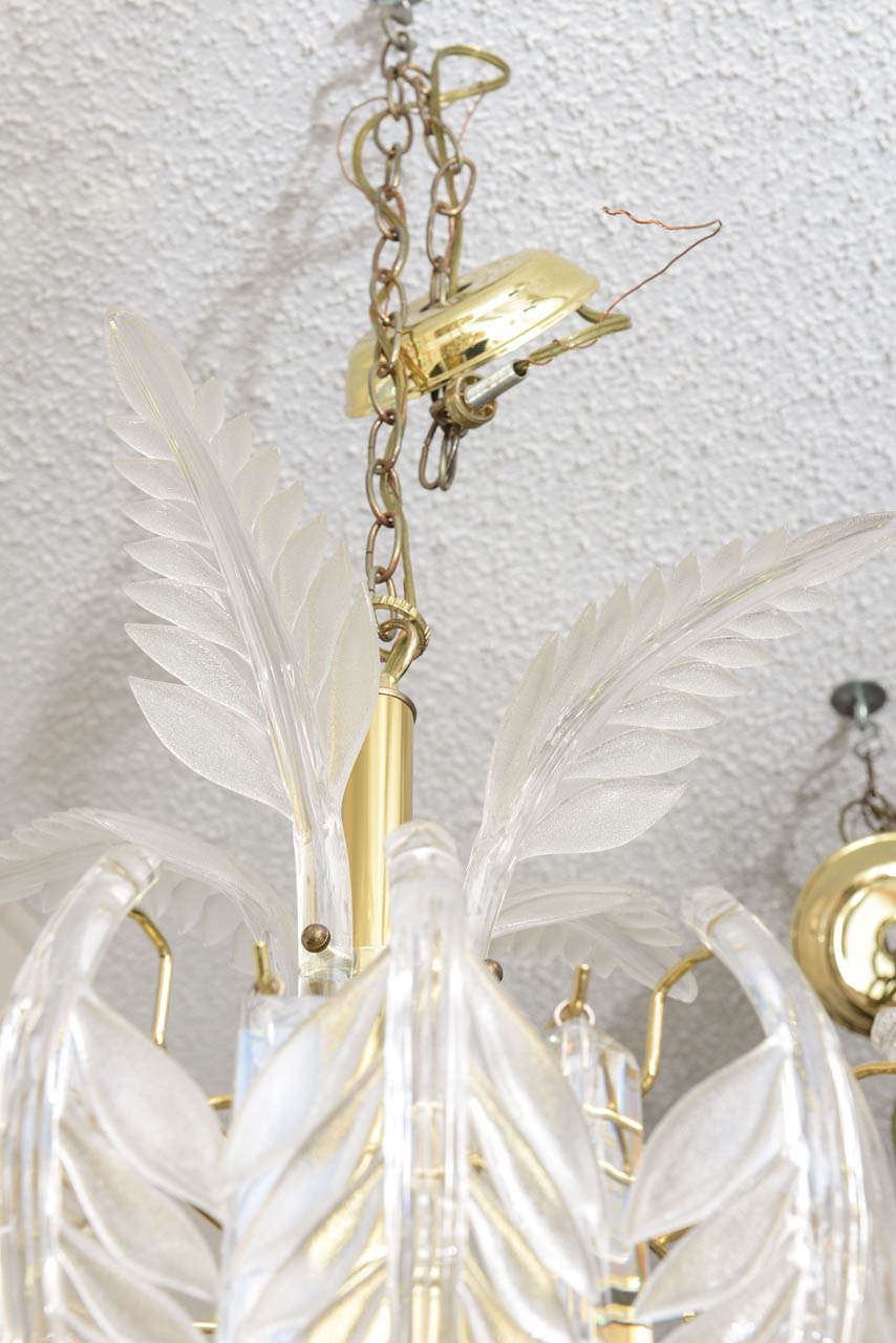 Lucite Palm Frond Chandelier 1