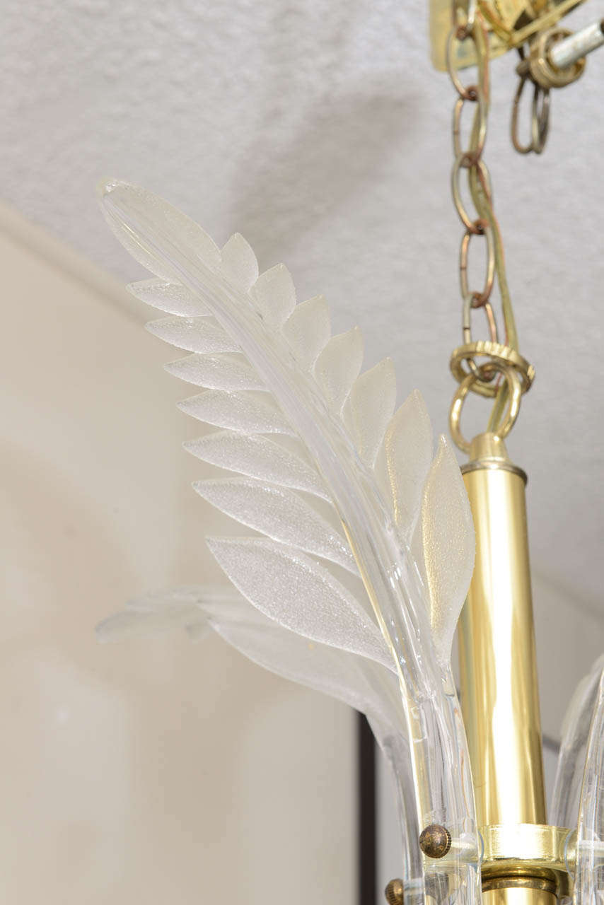 Lucite Palm Frond Chandelier 2