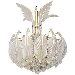 Lucite Palm Frond Chandelier