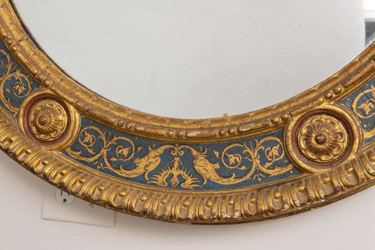 19th Century Florentine Round Mirror In Good Condition In West Palm Beach, FL