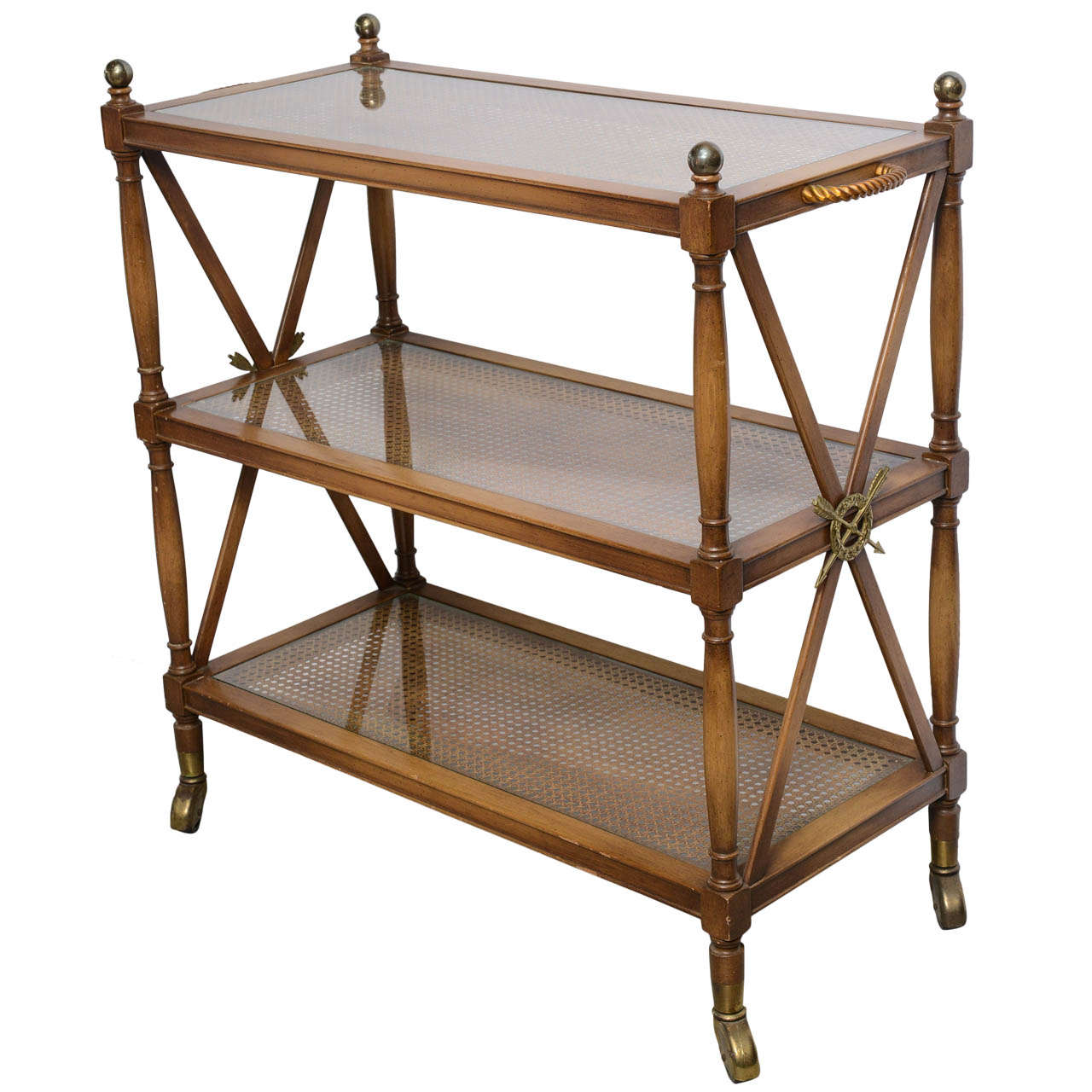 Neoclassical Style Three-Tiered Bar Cart