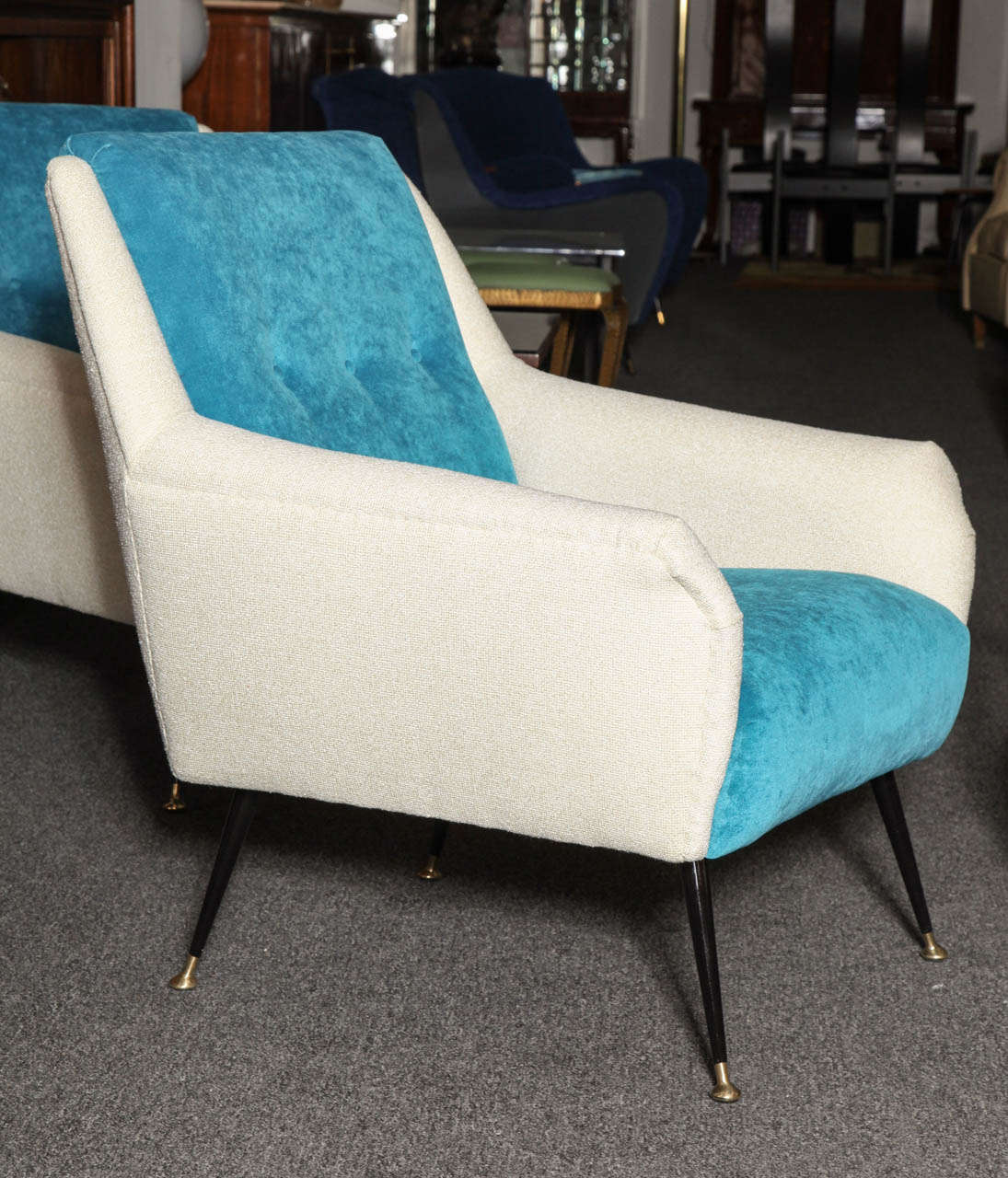 Hand-Crafted Pair of Armchairs by Gio Ponti Made in Milan, 1955 For Sale