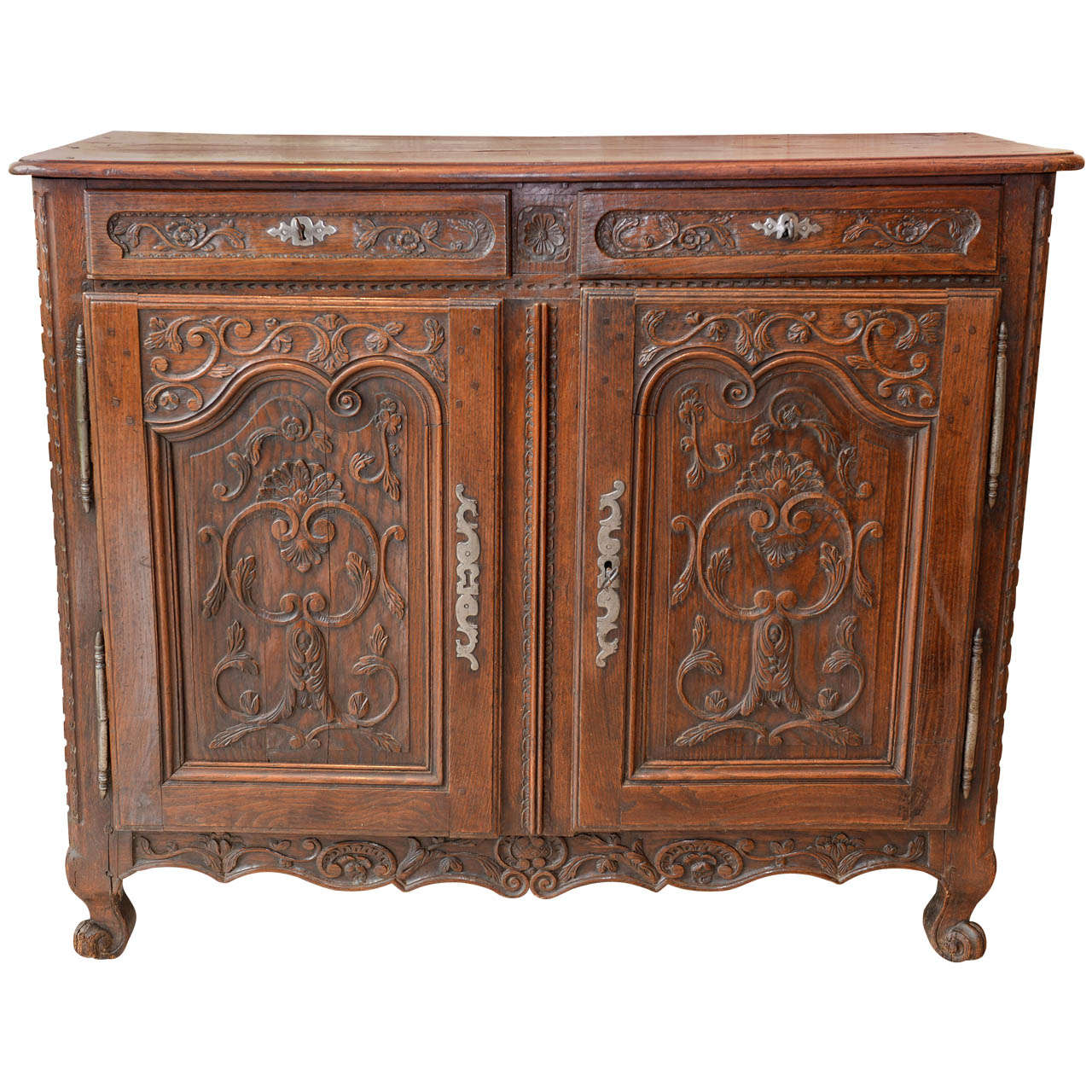 19th Century Carved Oak Buffet, Circa 1860 For Sale