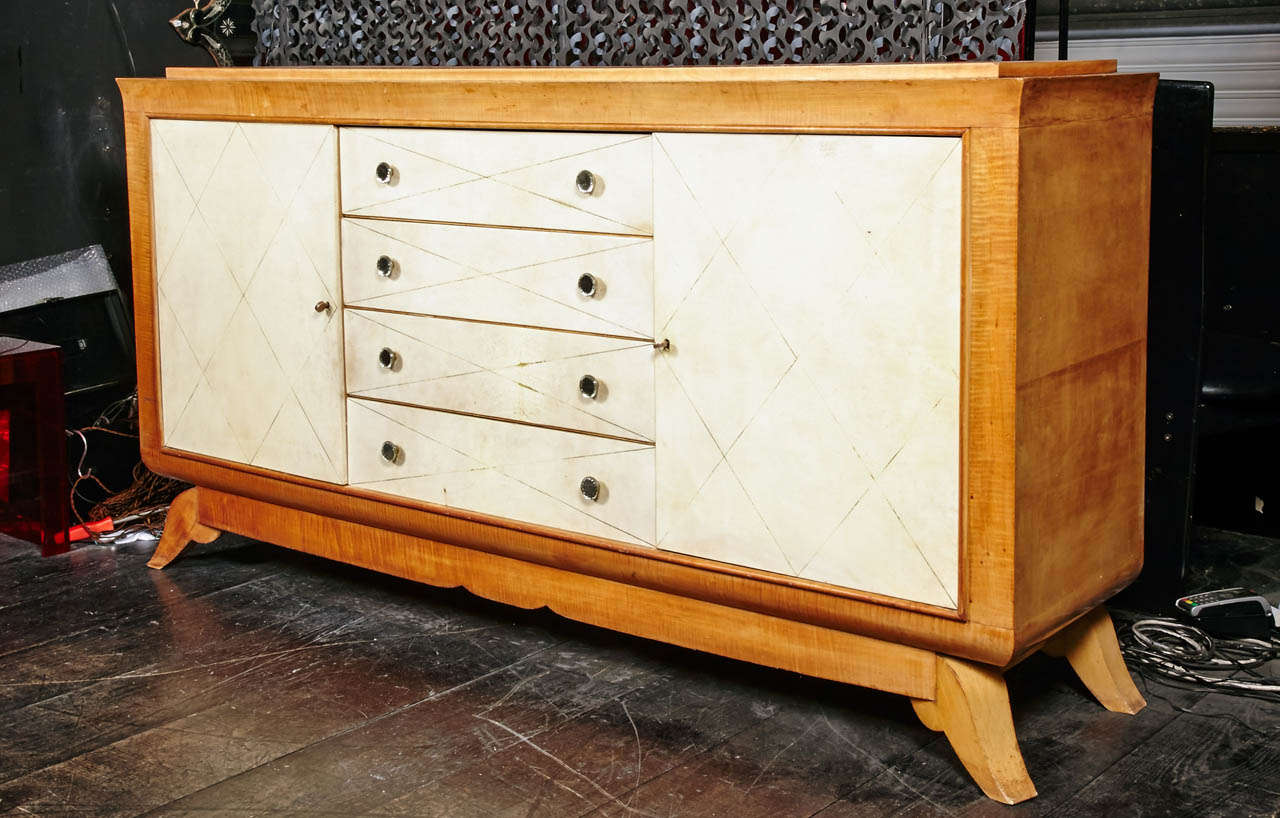 Parchemin Buffet Attributed to Suzanne Guiguichon in Sycamore Wood For Sale 5