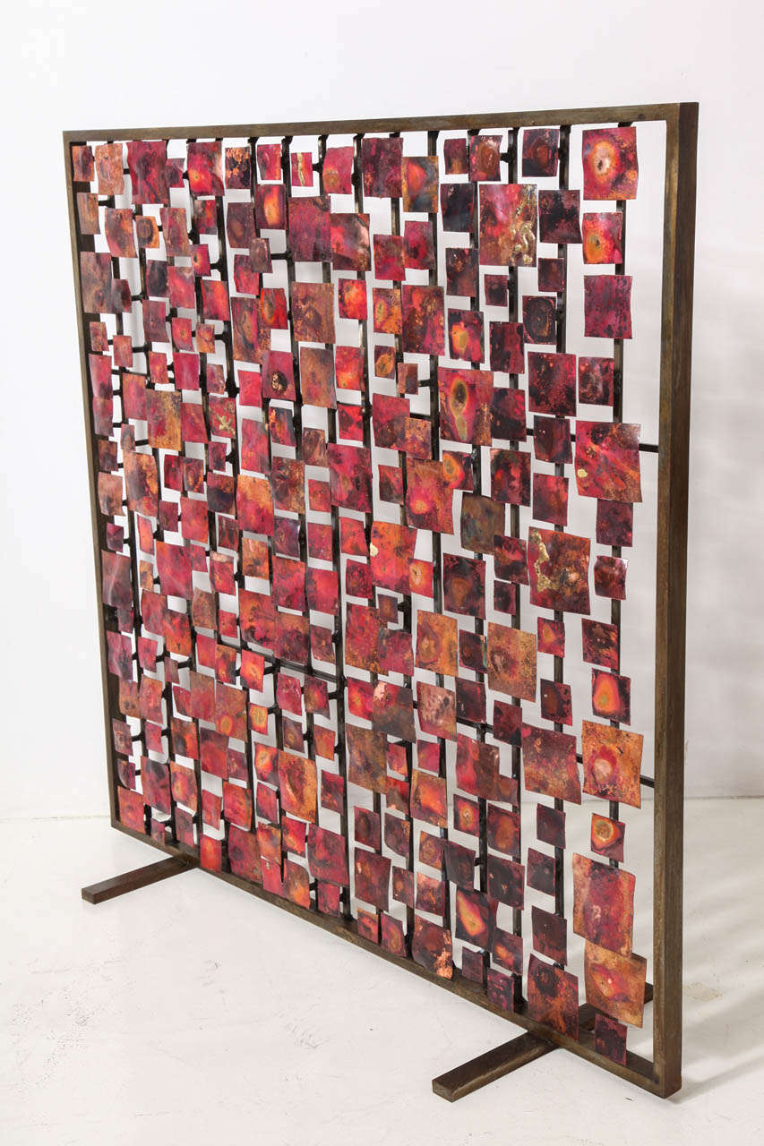 Marie Suri
The Aurora fire Screen
Fire screen with steel frame and copper square decoration.
Made to order expressly for Liz O'Brien.