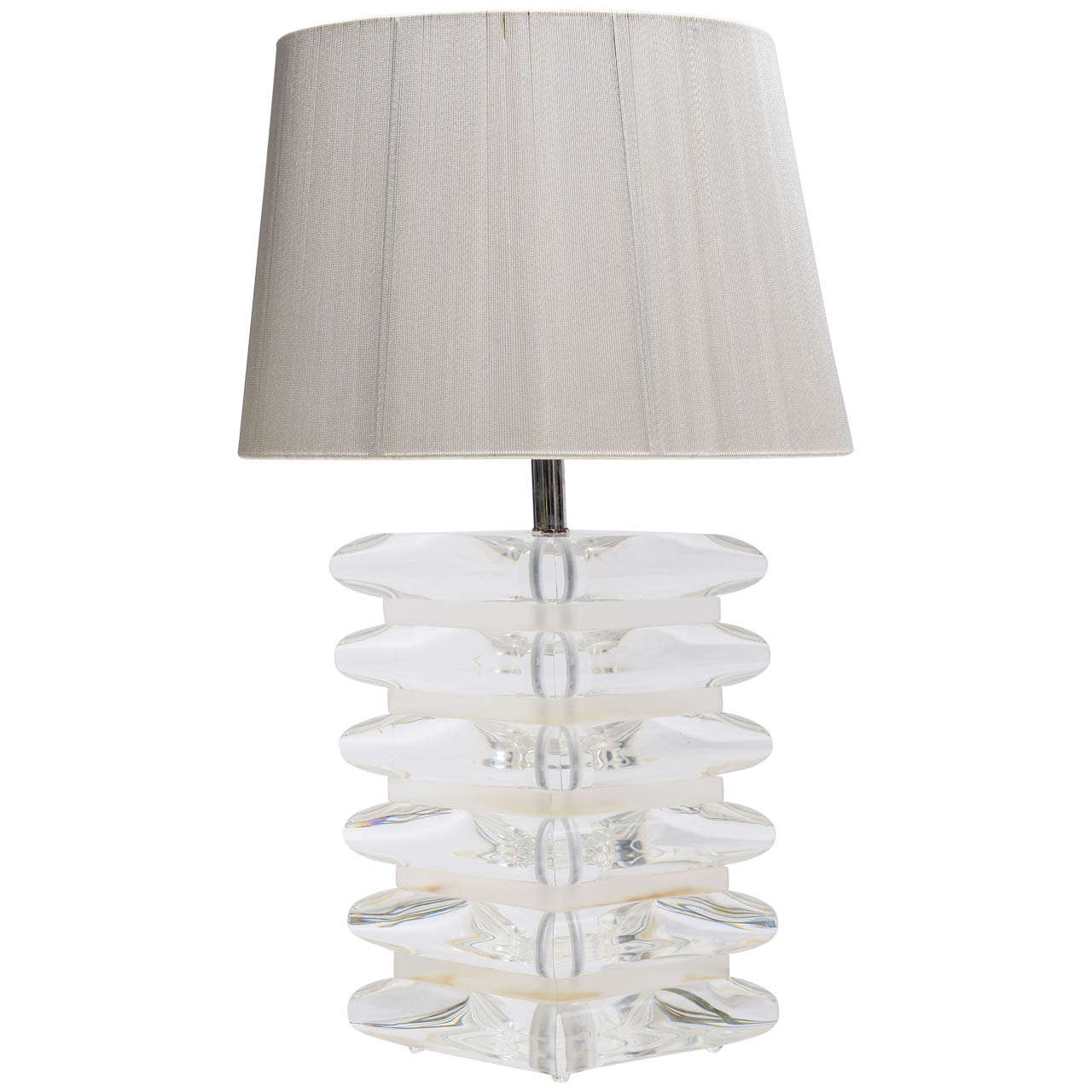Large Vintage Stacked Lucite Lamp
