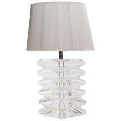 Large Vintage Stacked Lucite Lamp