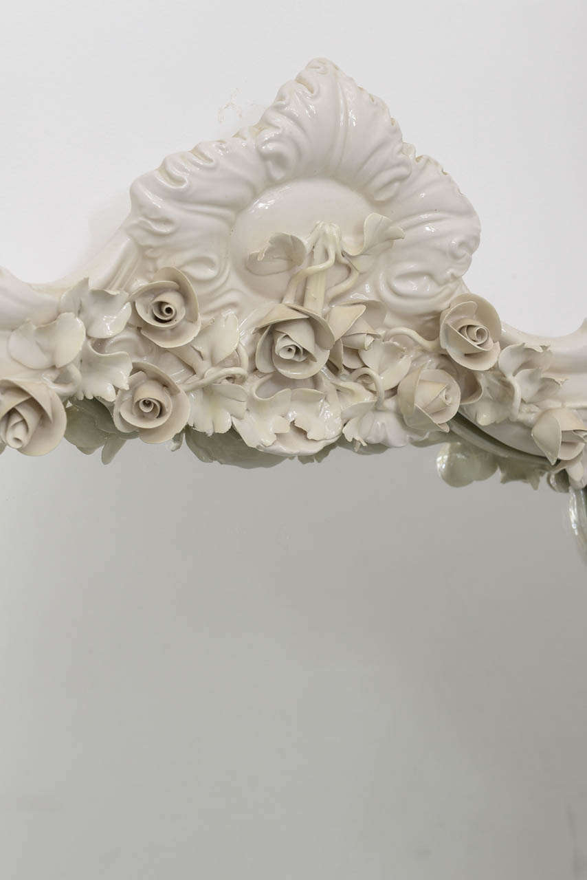 Rococo Revival French Porcelain Mirror