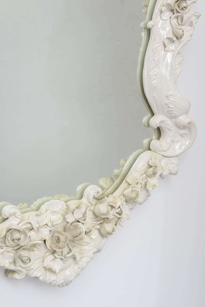 French Porcelain Mirror In Excellent Condition In West Palm Beach, FL