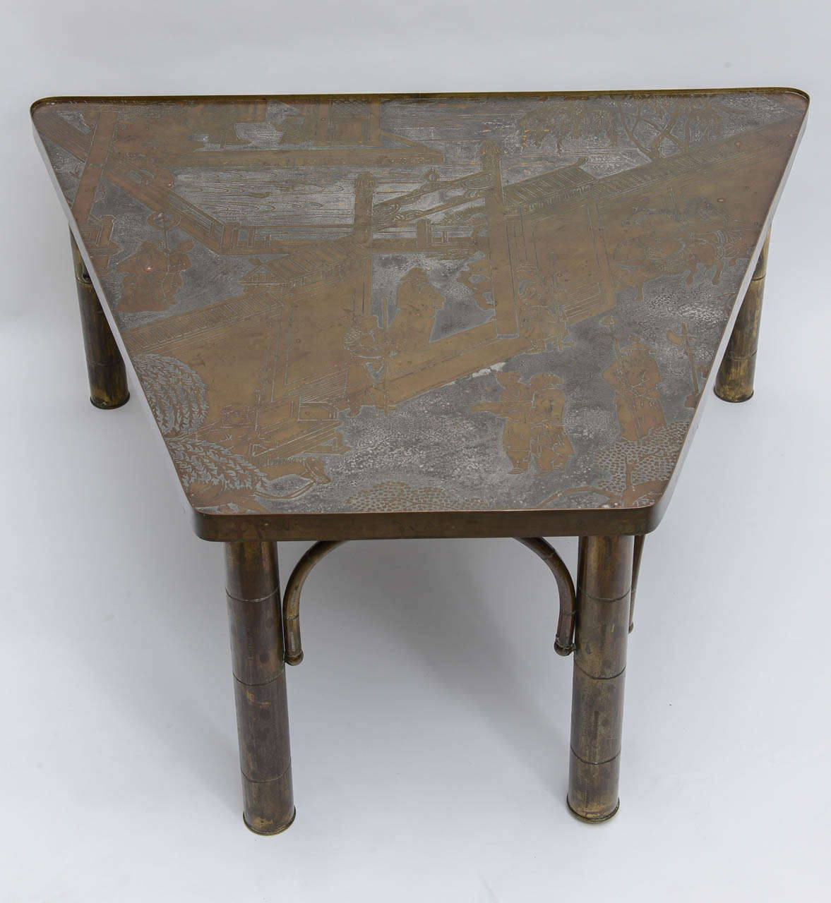 Mid-Century Modern Unusual Bronze Laverne Table