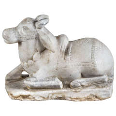 Early 20th Century Marble Nandi Sculpture