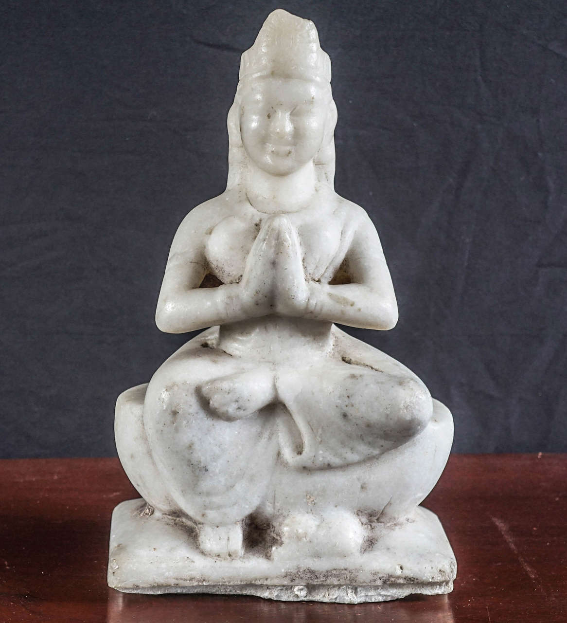 Indian Early 20th Century Marble Female Goddess Sculpture For Sale