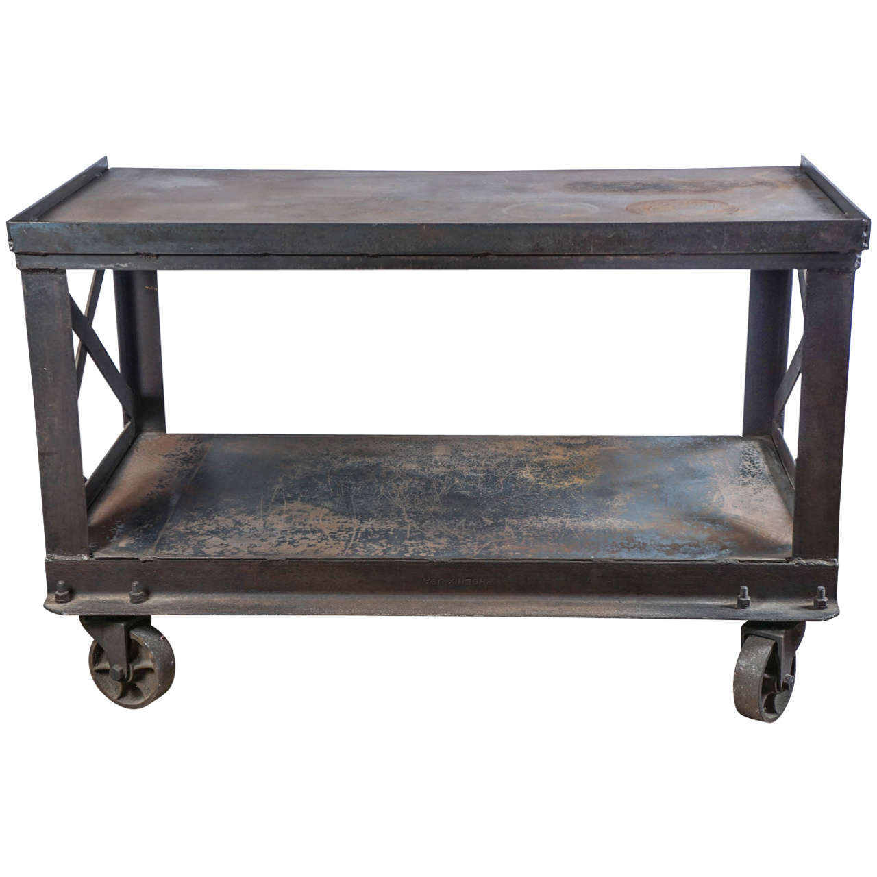 MidCentury Bethlehem Industrial Steel Rolling Cart For Sale at 1stdibs