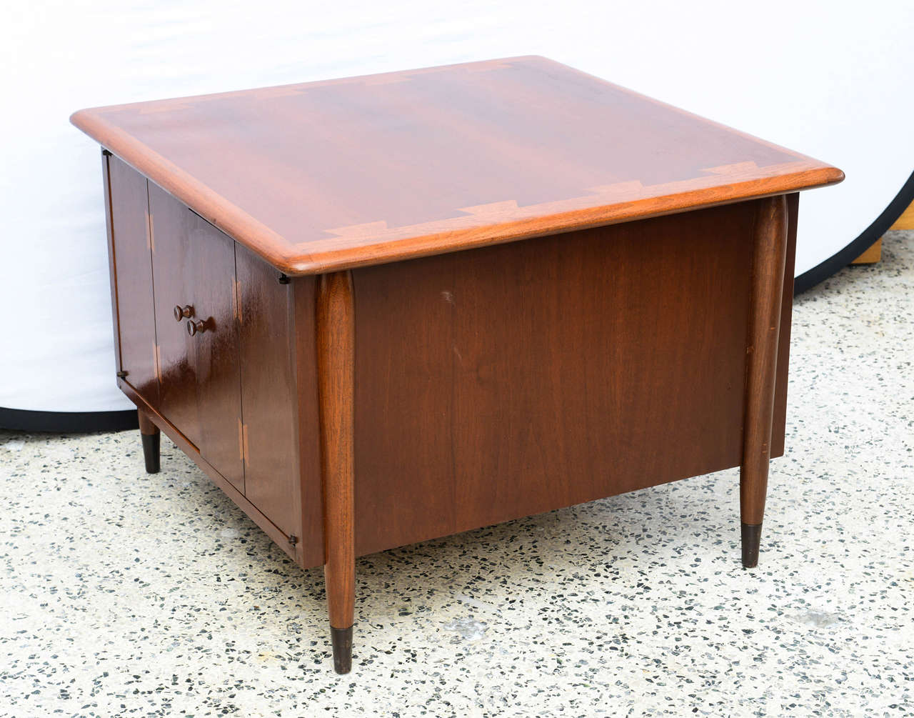 Mid-Century Modern Inlaid Lane End Tables with Double Doors from Acclaim Series, USA 1960s