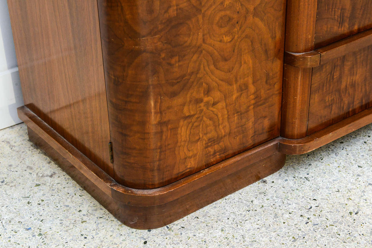 Late Art Deco Flame Mahogany Sideboard or Buffet, France For Sale 4