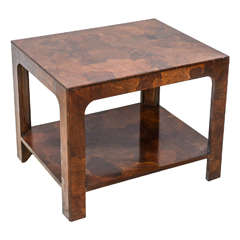 American Modern Inlaid Mixed Wood Table, American of Martinsville