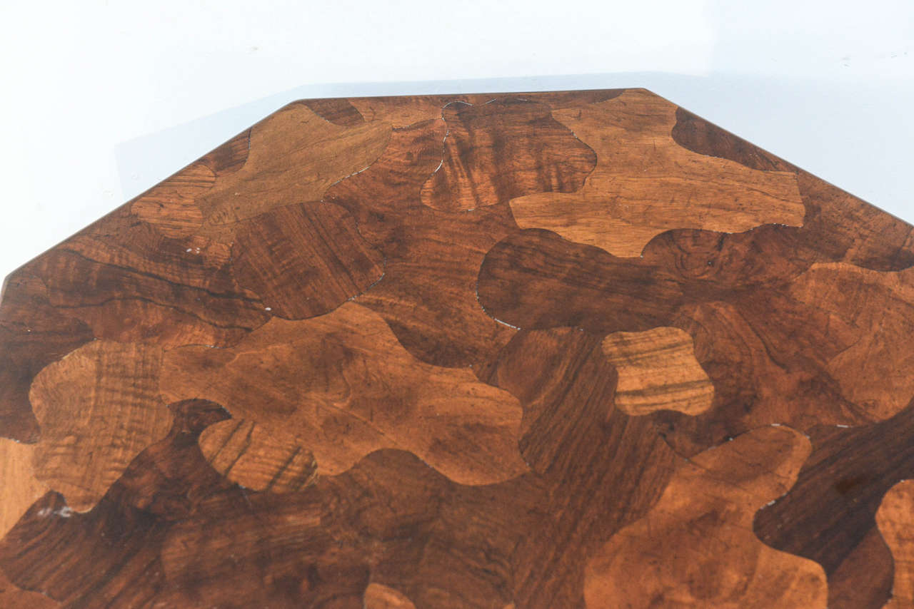 Mid-Century Modern American Modern Inlaid Mixed Wood Octagonal Table, American of Martinsville