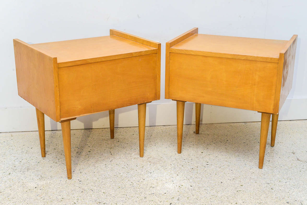 Pair of American Modern Birch Bedside Cabinets, Sir Edmond Spence 5