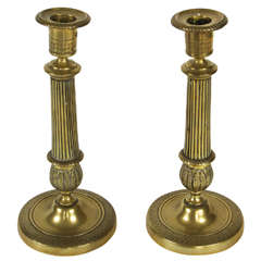 Pair of French Brass Candlesticks, circa 1820