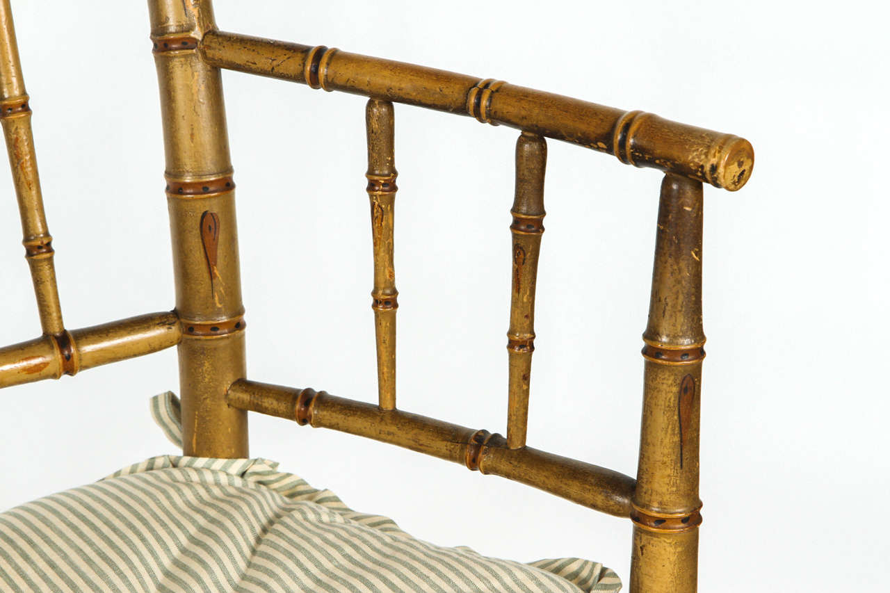19th Century English Regency Faux Bamboo Armchair