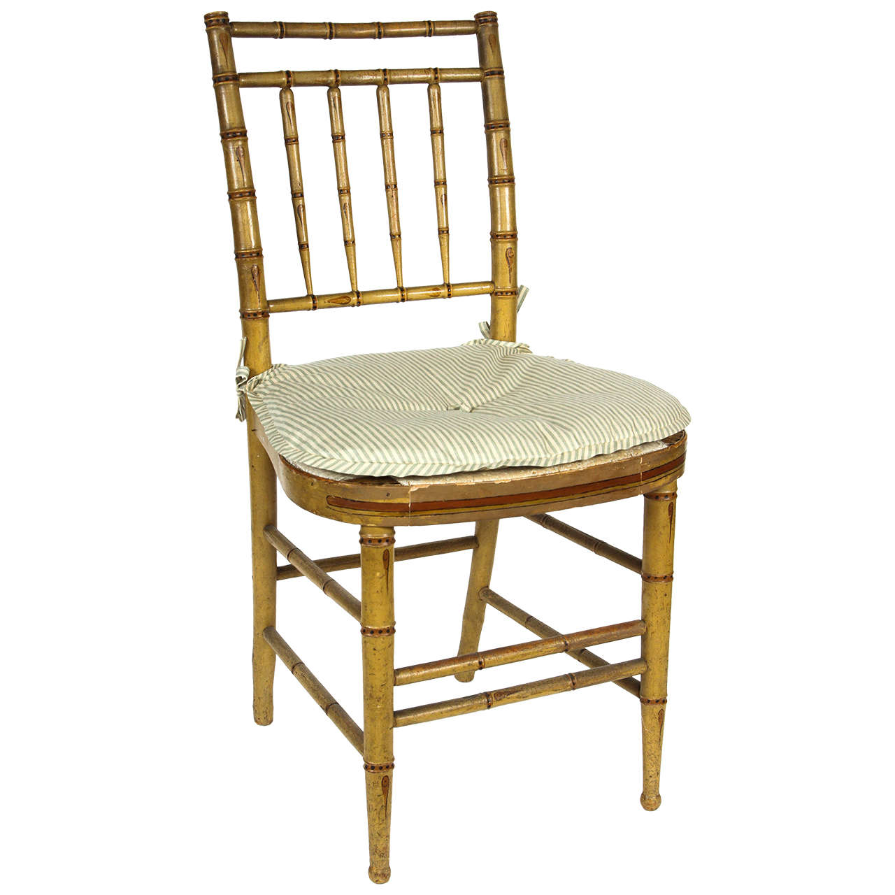 English Regency Faux Bamboo Side Chair