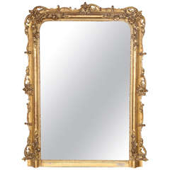 Antique 19th Century French Louis XV Style Gold Gilt Mirror