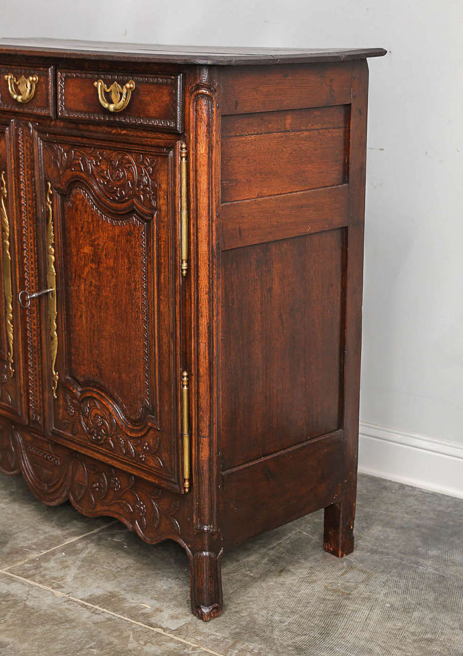 Carved 19th Century French Louis XV Style Bahut in Oak