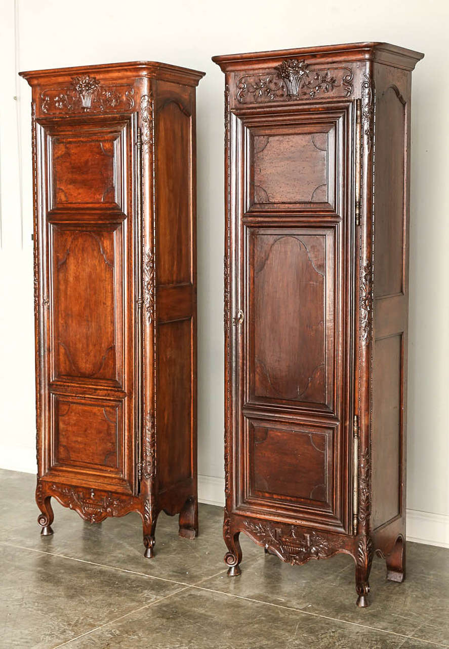 Unusual, free standing 1 door cabinet with bouquet carving. ONLY ONE AVAILABLE. 

Established in 1979, Joyce Horn Antiques, ltd. continues its 36 year tradition of being a family owned and operated business specializing in hand procured, fine