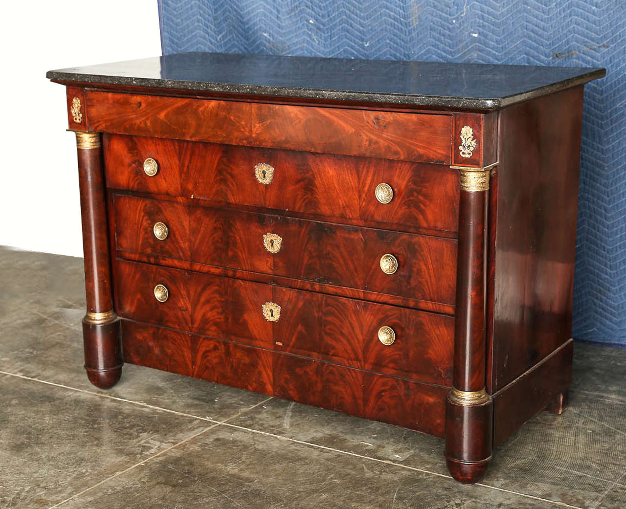 19th Century French Empire Style Commode with Original Marble Top