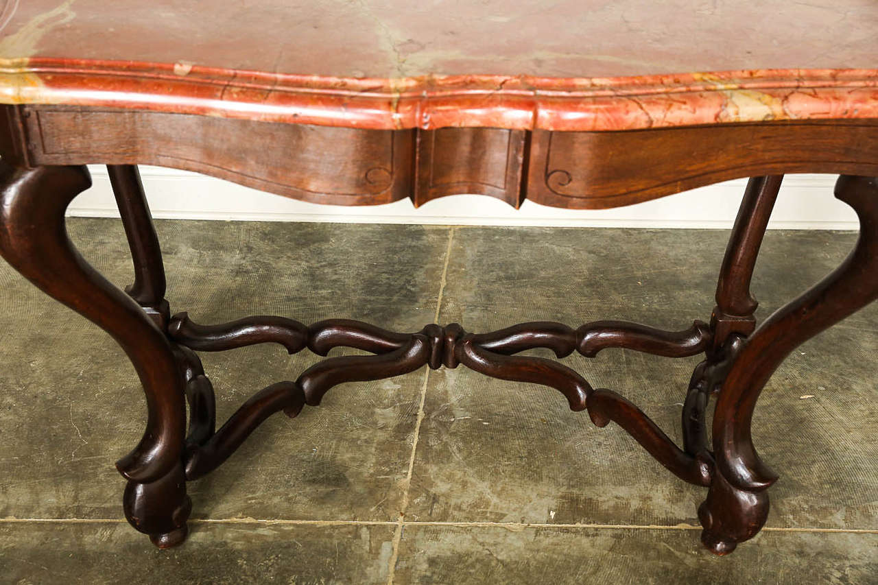 Late 18th Century French Louis XIV Style Console with Original Marble Top 1