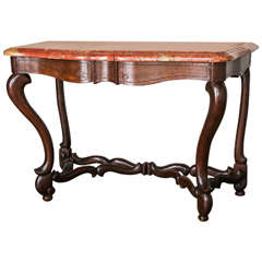 Late 18th Century French Louis XIV Style Console with Original Marble Top