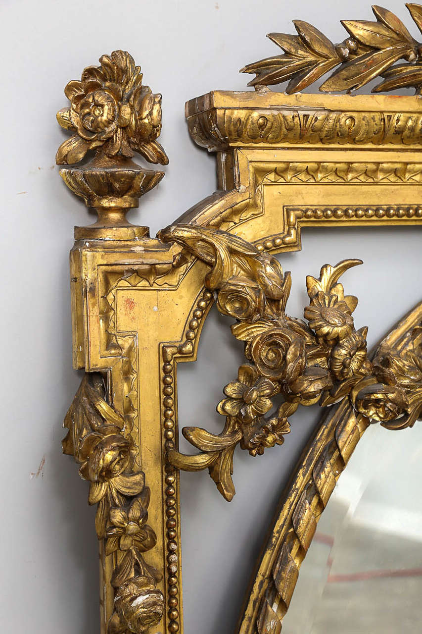 19th Century Louis XVI Style Gold Gilt Mirror 1