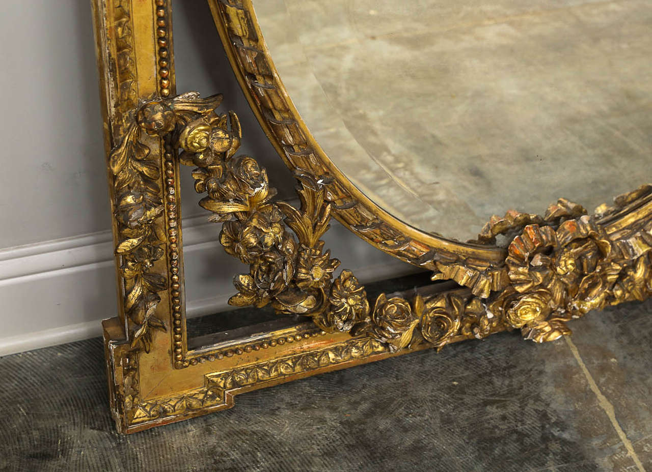 19th Century Louis XVI Style Gold Gilt Mirror 2