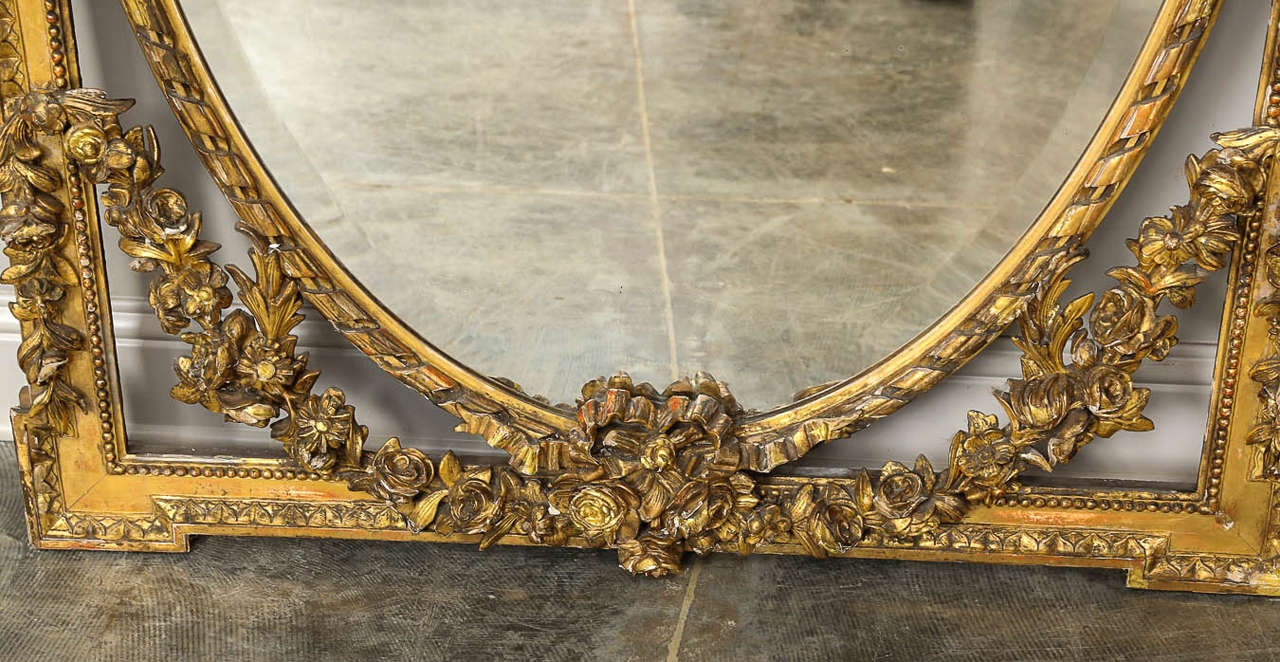 19th Century Louis XVI Style Gold Gilt Mirror 3