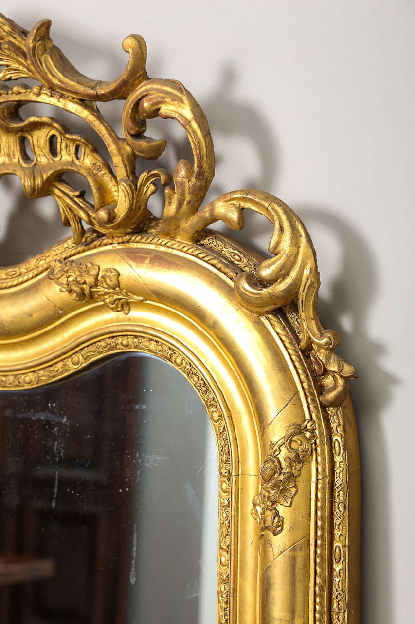19th Century French Gold Gilt Mirror, Louis XIV Style For Sale 1