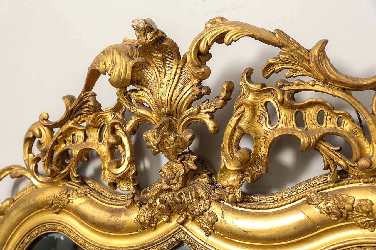 19th Century French Gold Gilt Mirror, Louis XIV Style For Sale 2