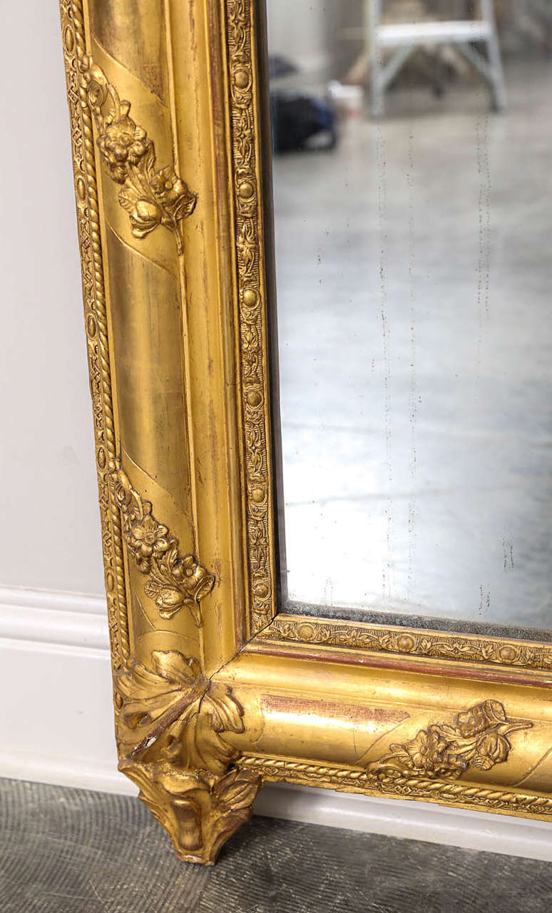 19th Century French Gold Gilt Mirror, Louis XIV Style For Sale 4