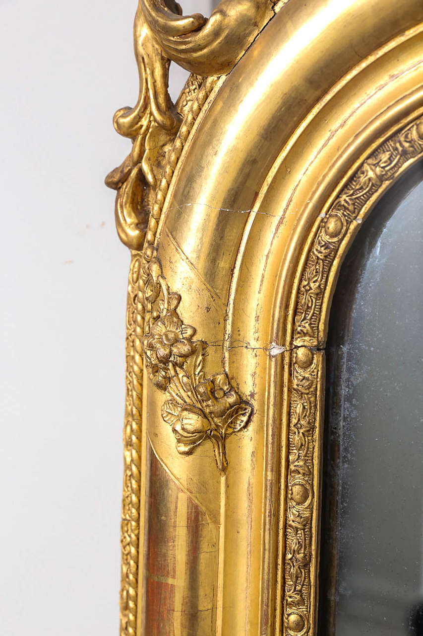19th Century French Gold Gilt Mirror, Louis XIV Style For Sale 5