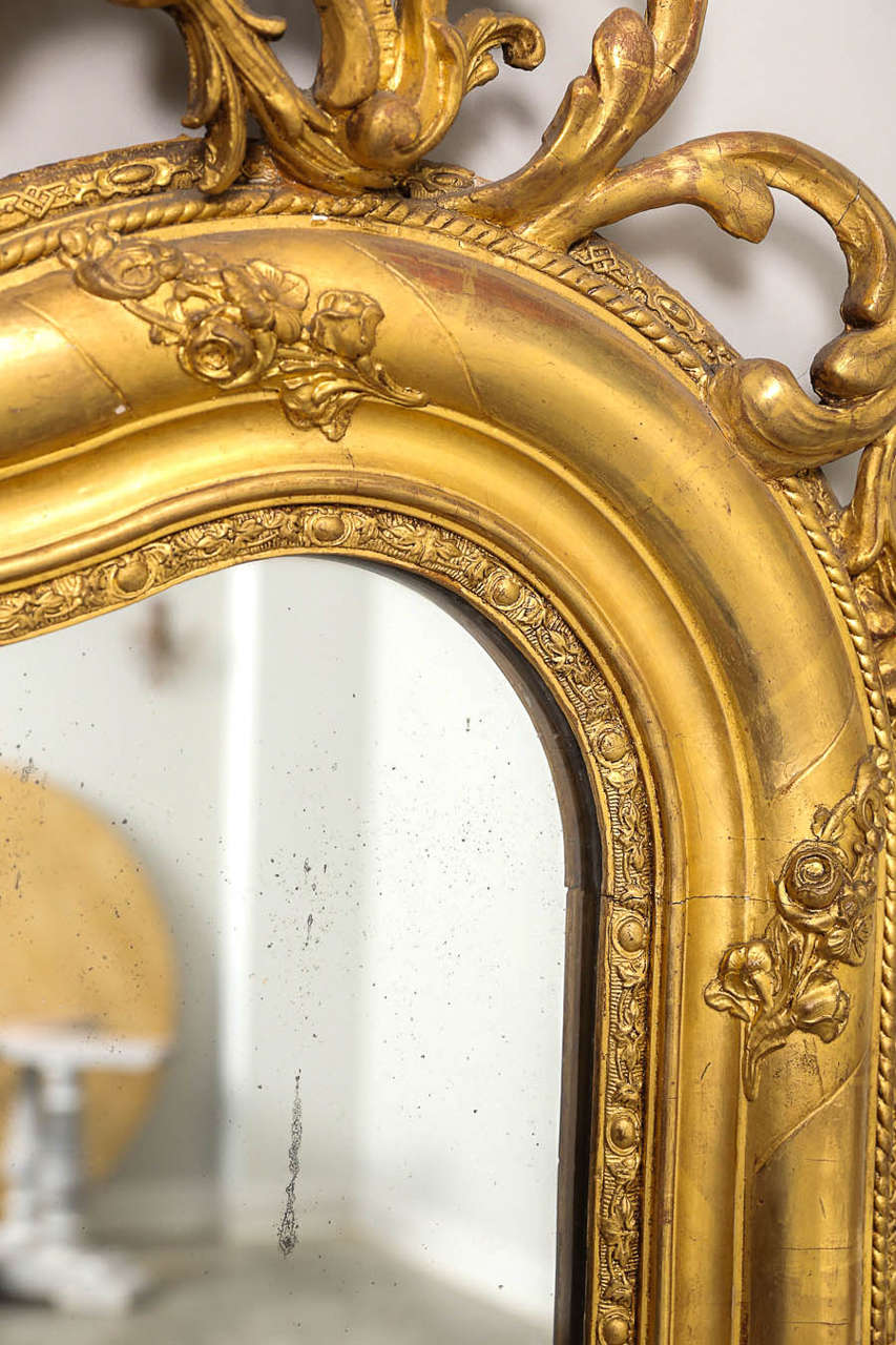 19th Century French Gold Gilt Mirror, Louis XIV Style For Sale 6