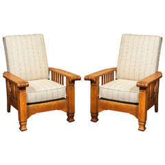 Vintage Pair of Oak Armchairs