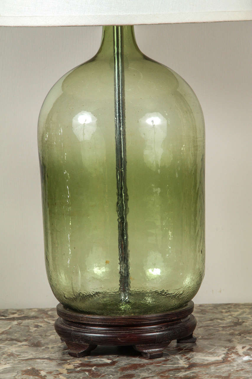 Late Victorian Glass Bottle Lamp