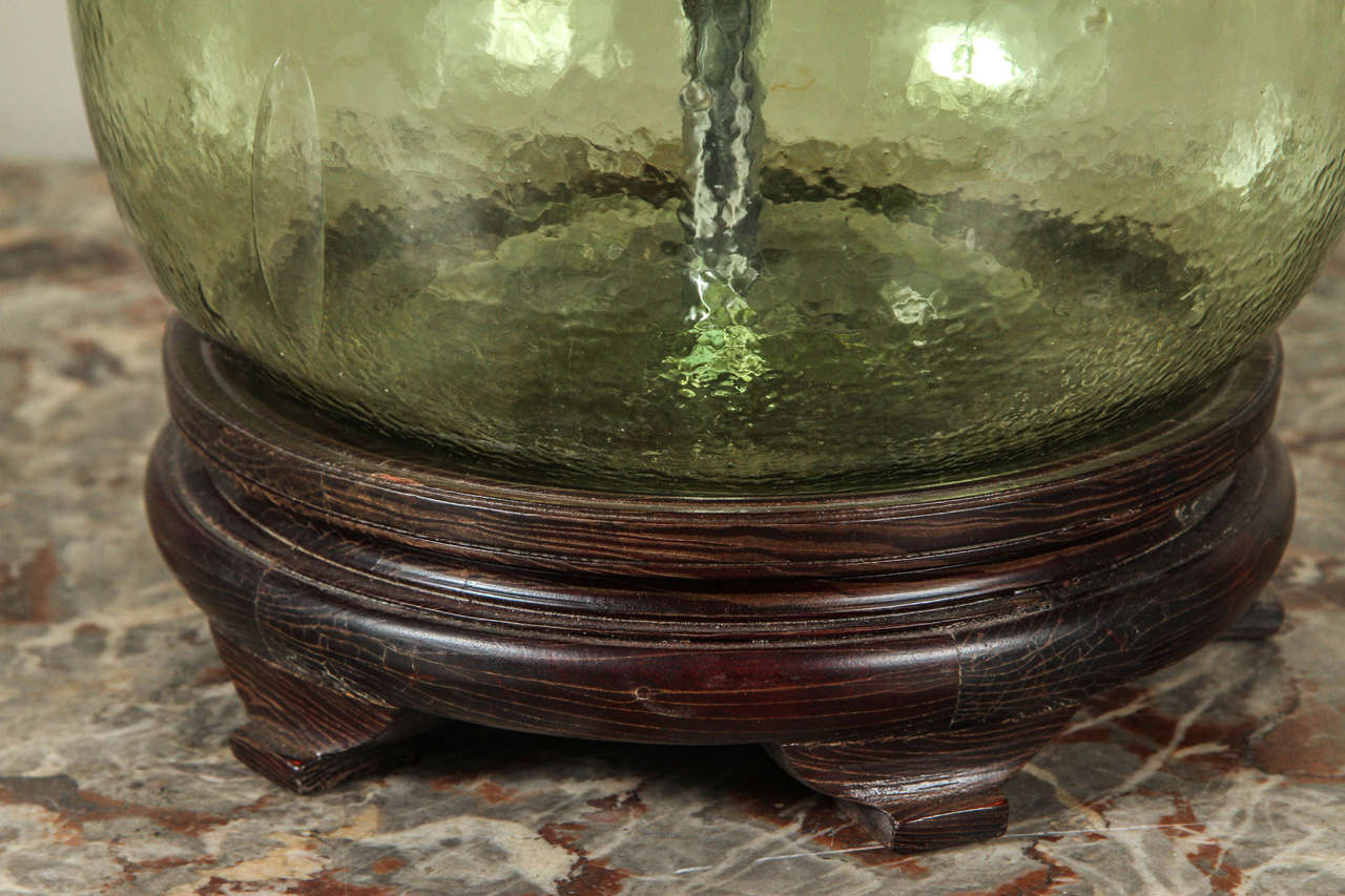 19th Century Glass Bottle Lamp