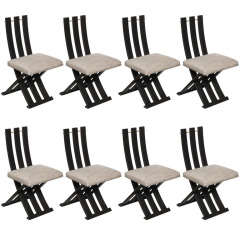 Fine Set of 8 Harvey Probber X Base Chairs (12 Available)