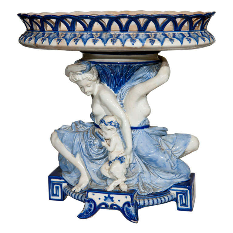 14" High Wedgwood Signed Majolica Centerpiece