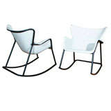 Pair Fiberglass Rockers by Lawrence Peabody Rare Find